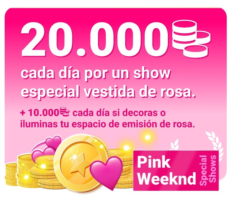 Colorea tu mundo este Pink Weekend y consigue hasta 90.000 monedas en propinas especiales