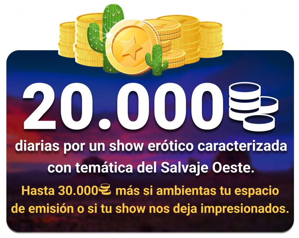 En Wild Wild West de Amateur.tv podrás ganar hasta 90.000 monedas disfrazándote como en el Lejano Oeste Americano