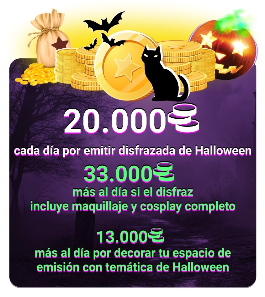 Este Halloween vas a conseguir casi 200.000 monedas en shows especiales