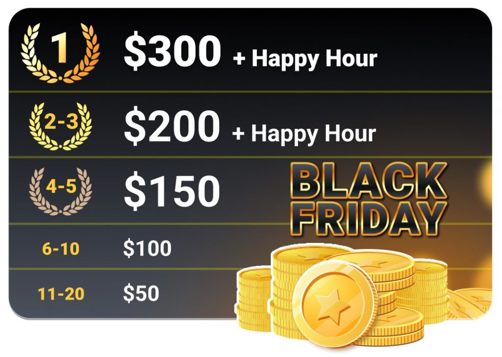 En nuestro Black Friday te va a hacer ganar mucho porque repartimos $6000 y 9 Happy Hours